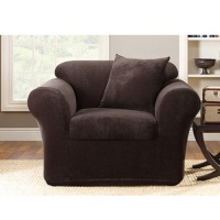 Sure Fit Stretch Metro 2-Piece Chair Slipcover, Espresso Sure Fit Stretch Metro 2-Piece Chair Slipcover, Espresso