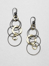 From the Notte Collection. A captivating 18k gold and blackened sterling silver style comprised of flat, wavy links and cylindrical, smooth links in a long, cascade design. 18k goldBlackened sterling silverDrop, about 2.7Hook backImported From the Notte Collection. A captivating 18k gold and blackened sterling silver style comprised of flat, wavy links and cylindrical, smooth links in a long, cascade design. 18k goldBlackened sterling silverDrop, about 2.7Hook backImported