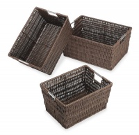 Whitmor 6500-1959 Set of 3 Rattique Baskets, Java Whitmor 6500-1959 Set of 3 Rattique Baskets, Java