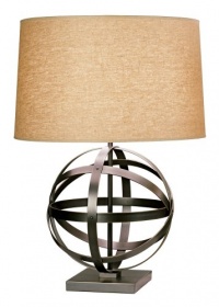 Robert Abbey Bronze with Driftwood Linen Shade Table Lamp Robert Abbey Bronze with Driftwood Linen Shade Table Lamp