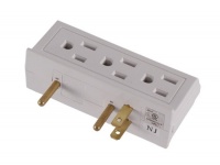 54543 6-Grounded Outlet Adapter, White