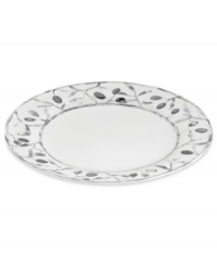 Make your peace. A serene watercolor spans white Limoges porcelain in the Olive Branch dinner plate, epitomizing the meticulous detail and natural allure of designer Michael Aram. Make your peace. A serene watercolor spans white Limoges porcelain in the Olive Branch dinner plate, epitomizing the meticulous detail and natural allure of designer Michael Aram.