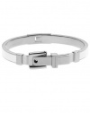 MICHAEL Michael Kors Silver Tone White Epoxy Buckle Bangle Bracelet