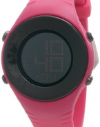 Converse Women's VR007670 Pickup Black Digital Dial and Hot Pink Polyurethane Strap Watch