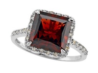 Genuine Garnet Ring by Effy Collection® in 14 kt White Gold Size 5 Genuine Garnet Ring by Effy Collection® in 14 kt White Gold Size 5