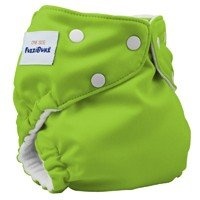 Fuzzibunz One Size Diaper, Apple Green, 7-35 Pounds