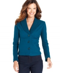 This petite size long sleeve shawl cardigan from Jones New York Signature is a cozy layering solution -- perfect for medium temperatures!