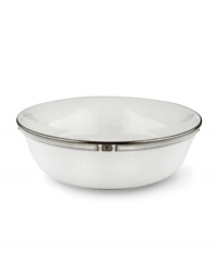 An art deco inspired design, platinum trim and metallic dots lend the Westerly Platinum all-purpose bowl sophisticated polish. This versatile collection perfectly coordinates with a variety of stemware and table linens. An art deco inspired design, platinum trim and metallic dots lend the Westerly Platinum all-purpose bowl sophisticated polish. This versatile collection perfectly coordinates with a variety of stemware and table linens.