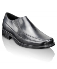 This pair of men's dress shoes is a sleek complement to your work week wardrobe. So you can rest assured that these bike toe loafers for men will help you march into the office with plenty of cool confidence. This pair of men's dress shoes is a sleek complement to your work week wardrobe. So you can rest assured that these bike toe loafers for men will help you march into the office with plenty of cool confidence.
