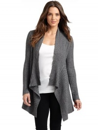 THE LOOKMixed rib-knit patternsDraped open frontLong sleevesAsymmetric hemTHE FITAbout 34 from shoulder to hemTHE MATERIALCashmere/merino/viscose/polyamideCARE & ORIGINDry cleanImportedModel shown is 5'8 (173cm) wearing US size Small. THE LOOKMixed rib-knit patternsDraped open frontLong sleevesAsymmetric hemTHE FITAbout 34 from shoulder to hemTHE MATERIALCashmere/merino/viscose/polyamideCARE & ORIGINDry cleanImportedModel shown is 5'8 (173cm) wearing US size Small.