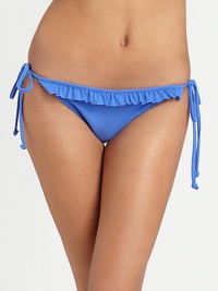 Romantically ruffled and positively perfect for sunbathing and beyond.Side tiesFully lined81% nylon/19% Lycra®Hand washMade in USA of imported fabricPlease note: Bikini top sold separately. Romantically ruffled and positively perfect for sunbathing and beyond.Side tiesFully lined81% nylon/19% Lycra®Hand washMade in USA of imported fabricPlease note: Bikini top sold separately.