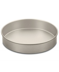 Make a cake for it! Showoff your best baking skills with this heavy-gauge aluminized steel cake pan, which heats evenly and features a nonstick finish that knows when to let go & how to clean up quick & easy. A dishwasher-safe design eliminates any bother after baking, plus the thick rolled edges on the pan prevent warping for a lifetime of use. Lifetime warranty. Make a cake for it! Showoff your best baking skills with this heavy-gauge aluminized steel cake pan, which heats evenly and features a nonstick finish that knows when to let go & how to clean up quick & easy. A dishwasher-safe design eliminates any bother after baking, plus the thick rolled edges on the pan prevent warping for a lifetime of use. Lifetime warranty.