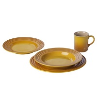 Le Creuset Stoneware 16-Piece Dinnerware Set, Dijon Le Creuset Stoneware 16-Piece Dinnerware Set, Dijon