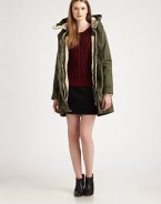 A utility-chic take on the classic parka, slightly elongated with soft faux shearling trim.Detachable hoodSnap-button placketZipper frontHidden drawstring waistFlap pocketsSplit back hemAbout 34 from shoulder to hemCottonDry cleanImportedModel shown is 5'10 (177cm) wearing US size Small.