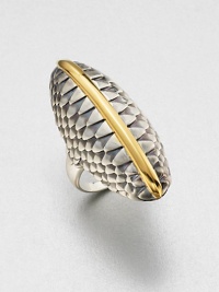 Radiant 23k goldplating on a sterling silver feather base in a stunning oval design. 23k goldplated sterling silverSterling silverWidth, about 1.63Imported Radiant 23k goldplating on a sterling silver feather base in a stunning oval design. 23k goldplated sterling silverSterling silverWidth, about 1.63Imported