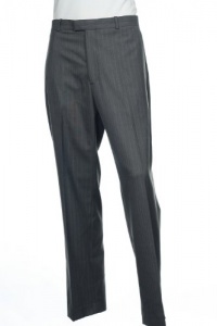 Perry Ellis Portfolio Gray Vertical Striped Flat Front Dress Pants | Size 38x32 Perry Ellis Portfolio Gray Vertical Striped Flat Front Dress Pants | Size 38x32