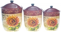 Certified International Tuscan Sunflower Canister Set, 3-Piece Certified International Tuscan Sunflower Canister Set, 3-Piece