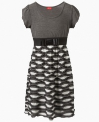 Tres chic! This short-sleeved dress from Ruby Rox will have looking her sophisticated and stylish best. Tres chic! This short-sleeved dress from Ruby Rox will have looking her sophisticated and stylish best.