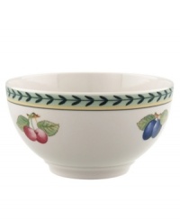 French Garden accessory pieces complement-and complete-the mix-and-match dinnerware and dishes from Villeroy & Boch. In Fleurence, with a pale yellow center and summer fruits around the rim. French Garden accessory pieces complement-and complete-the mix-and-match dinnerware and dishes from Villeroy & Boch. In Fleurence, with a pale yellow center and summer fruits around the rim.