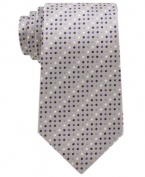 Steer away from standard stripes toward the updated pattern of this Alfani patterned tie.