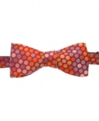 With a whimsical pattern and bold color palette, this Countess Mara bowtie is sophisticated with a fun twist.