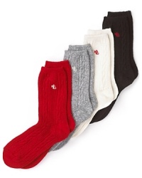 From leather riding boots to suede booties, Lauren Ralph Lauren's cable trouser socks make the perfect layer. From leather riding boots to suede booties, Lauren Ralph Lauren's cable trouser socks make the perfect layer.