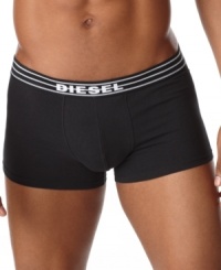 When it comes to raising the bar for movement and comfort, the thigh's the limit with these stretch boxer briefs from Diesel. When it comes to raising the bar for movement and comfort, the thigh's the limit with these stretch boxer briefs from Diesel.