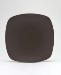 Crafted from versatile stoneware, this small quad plate is perfect for casual dining and elegant entertaining. The deep chocolate brown color enriches any tabletop while the classic shape makes this plate a practical choice. Small square plate measures 8 1/4. Crafted from versatile stoneware, this small quad plate is perfect for casual dining and elegant entertaining. The deep chocolate brown color enriches any tabletop while the classic shape makes this plate a practical choice. Small square plate measures 8 1/4.