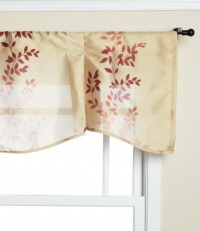 Regal Home Collections Oakbrook 54-Inch by 20-Inch Leaf Printed Faux Silk Pleated Valance, Brick Regal Home Collections Oakbrook 54-Inch by 20-Inch Leaf Printed Faux Silk Pleated Valance, Brick