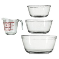 Anchor Hocking 4-Piece Mixing Bowl Set, Clear Anchor Hocking 4-Piece Mixing Bowl Set, Clear