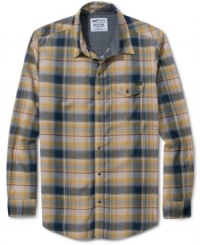 Rugged western meets east coast prep with this long-sleeved plaid shirt from Volcom. Rugged western meets east coast prep with this long-sleeved plaid shirt from Volcom.