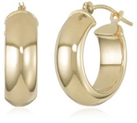 Duragold 14k Yellow Gold Half Round Hoop Earrings Duragold 14k Yellow Gold Half Round Hoop Earrings