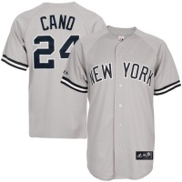 MLB New York Yankees Robinson Cano Road Gray Short Sleeve 6 Button Synthetic Replica Baseball Jersey Spring 2012 Men's MLB New York Yankees Robinson Cano Road Gray Short Sleeve 6 Button Synthetic Replica Baseball Jersey Spring 2012 Men's