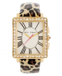 Let your wild side loose with this animal print watch from the always-fierce Betsey Johnson. Let your wild side loose with this animal print watch from the always-fierce Betsey Johnson.