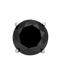 Back to black. A single black diamond (2 ct. t.w.) makes a poignant statement on this stainless steel stud earring for men. Approximate diameter: 8 mm. Back to black. A single black diamond (2 ct. t.w.) makes a poignant statement on this stainless steel stud earring for men. Approximate diameter: 8 mm.