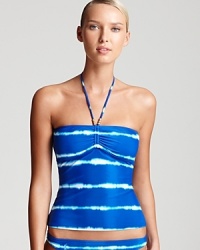 Take a dip in this sensational tankini top from Lauren Ralph Lauren, in a vibrant, azure tie dye print that evokes the Mediterranean sea. Take a dip in this sensational tankini top from Lauren Ralph Lauren, in a vibrant, azure tie dye print that evokes the Mediterranean sea.