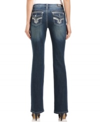 Earl Jeans' evergreen petite denim gets a subtle upgrade with rhinestone embroidery and contrast stitching at the back pockets. These universally flattering bootcut jeans are a must-have for every stylista! Earl Jeans' evergreen petite denim gets a subtle upgrade with rhinestone embroidery and contrast stitching at the back pockets. These universally flattering bootcut jeans are a must-have for every stylista!
