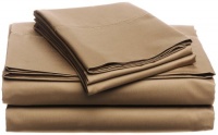 Pinzon Hemstitch 400-Thread-Count Egyptian Cotton Sateen Full Sheet Set, Chestnut