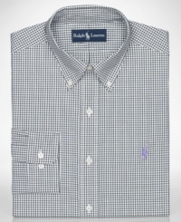 Square off. Crafted in a crisp check, this Polo Ralph Lauren shirt is a modern addition to your work wardrobe. Square off. Crafted in a crisp check, this Polo Ralph Lauren shirt is a modern addition to your work wardrobe.