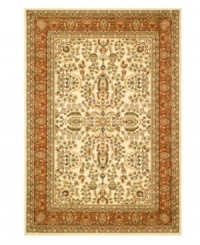 Capturing the intricacies of ancient Persian designs, the Lyndhurst area rug presents an updated version in classic rust over rich ivory. Made with the finest fibers in a supremely soft low pile for the modern home. Capturing the intricacies of ancient Persian designs, the Lyndhurst area rug presents an updated version in classic rust over rich ivory. Made with the finest fibers in a supremely soft low pile for the modern home.