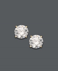 The gift of everlasting style and shine. These breathtaking stud earrings feature brilliant-cut, certified diamonds (1 ct. t.w.) that shine in a 14k gold setting. Approximate diameter: ? inch.