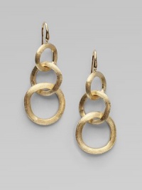 From the Jaipur Links Collection. Triple links of textured 18K gold for a dramatic statement.18K gold Length, about 1¾ French earwires Made in Italy From the Jaipur Links Collection. Triple links of textured 18K gold for a dramatic statement.18K gold Length, about 1¾ French earwires Made in Italy