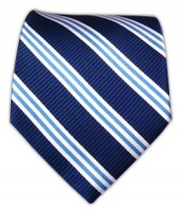 100% Silk Woven Navy Striped Tie 100% Silk Woven Navy Striped Tie