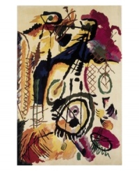 Reminiscent of a vibrant watercolor painting, this rug features striking abstractions in sienna, blue, magenta and sage. The vivid design sits against an understated creme background, completing the rug with a beautiful contrast. Hand-tufted and hand-carved of plush wool. Reminiscent of a vibrant watercolor painting, this rug features striking abstractions in sienna, blue, magenta and sage. The vivid design sits against an understated creme background, completing the rug with a beautiful contrast. Hand-tufted and hand-carved of plush wool.