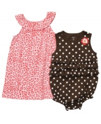 Patterned princess. Jazz up any of her outfits with a darling design from this Carter's romper and dress set. Patterned princess. Jazz up any of her outfits with a darling design from this Carter's romper and dress set.