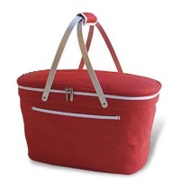 Picnic at Ascot Collapsible Basket Cooler, Red Picnic at Ascot Collapsible Basket Cooler, Red