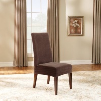 Sure Fit 119825236H_CHOCLT Stretch Pinstripe Short Dining Room Chair Cover, Chocolate Sure Fit 119825236H_CHOCLT Stretch Pinstripe Short Dining Room Chair Cover, Chocolate