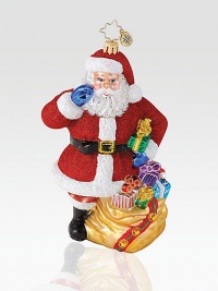 An artisan-crafted Christmas collectible in mouthblown glass, individually handpainted and glitter-dusted with one-of-a-kind charm you'll cherish forever. Tempered glass resists breakage 6 high Imported An artisan-crafted Christmas collectible in mouthblown glass, individually handpainted and glitter-dusted with one-of-a-kind charm you'll cherish forever. Tempered glass resists breakage 6 high Imported