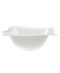 Explore new shapes for your table with the innovative New Wave bowl, featuring a unique, fluid silhouette crafted of premium Villeroy & Boch porcelain. Explore new shapes for your table with the innovative New Wave bowl, featuring a unique, fluid silhouette crafted of premium Villeroy & Boch porcelain.