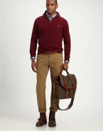 A luxe mockneck pullover is crafted from soft, suede-like cotton jersey for handsome comfort.Half-zip frontMockneckCottonMachine washImported
